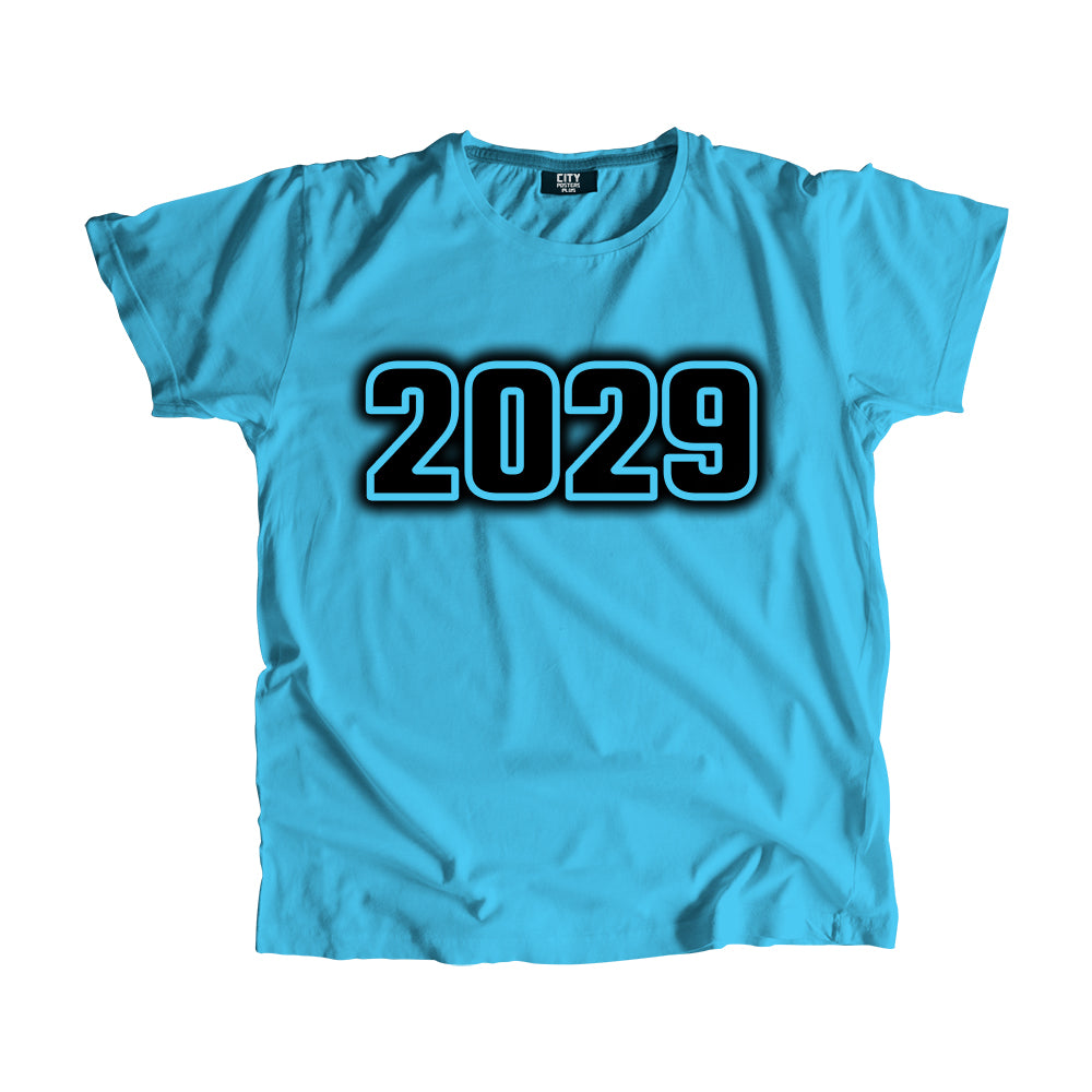 2029 Year Men Unisex T-Shirt (Sky Blue)