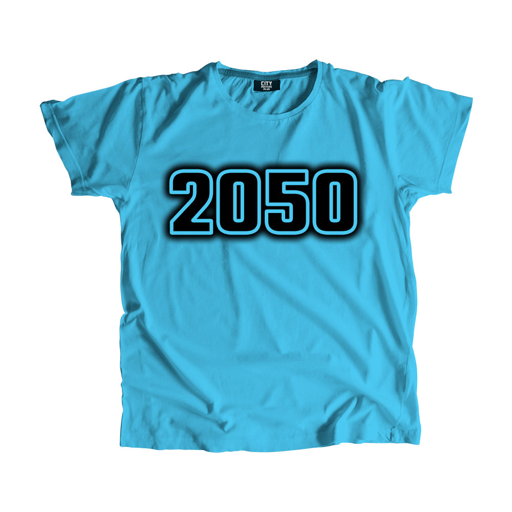2050 Year Men Unisex T-Shirt (Sky Blue)