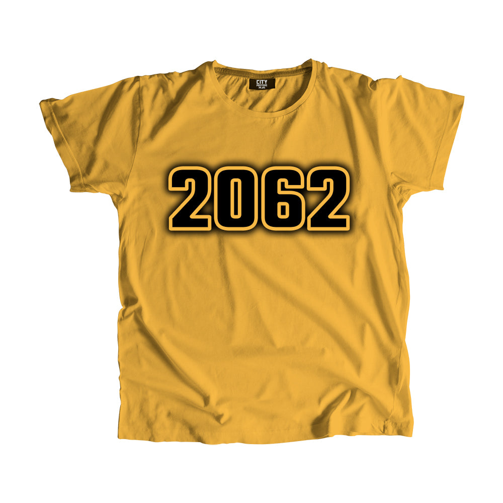 2062 Year Men Unisex T-Shirt (Golden Yellow)