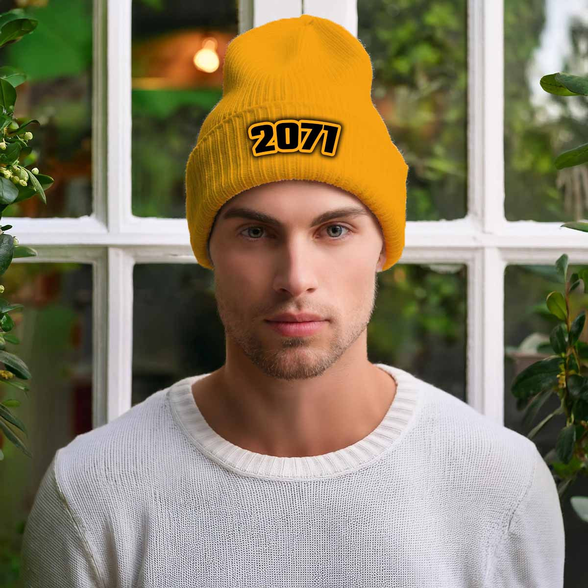 2071 Year Cuffed Beanie (Gold)