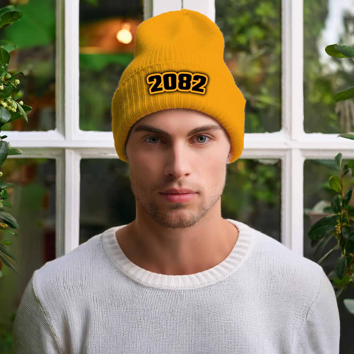 2082 Year Cuffed Beanie (Gold)