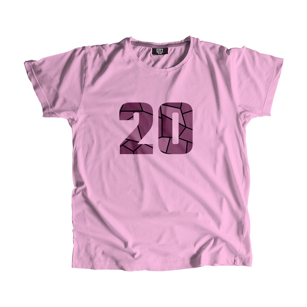 20 Number Men Unisex T-Shirt (Light Pink)| Classic Numeric Graphic Tee