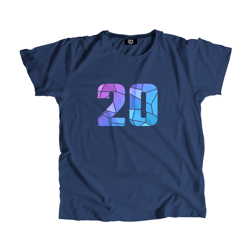 20 Number Men Unisex T-Shirt (Navy Blue)| Classic Numeric Graphic Tee