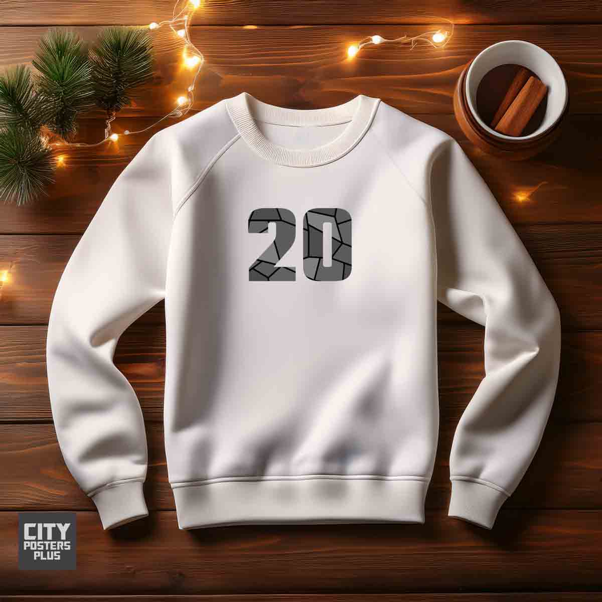 20 Number Unisex Sweatshirt (White) Premium Graphic Crewneck
