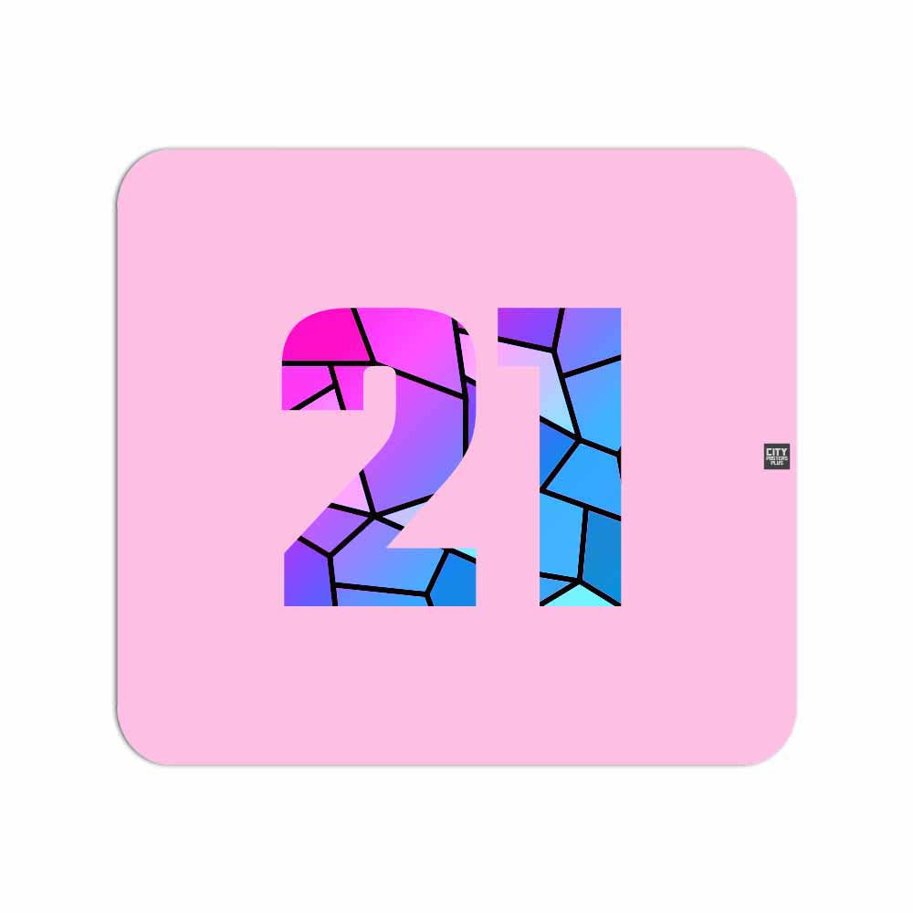 21 Number Mousepad (Light Pink)