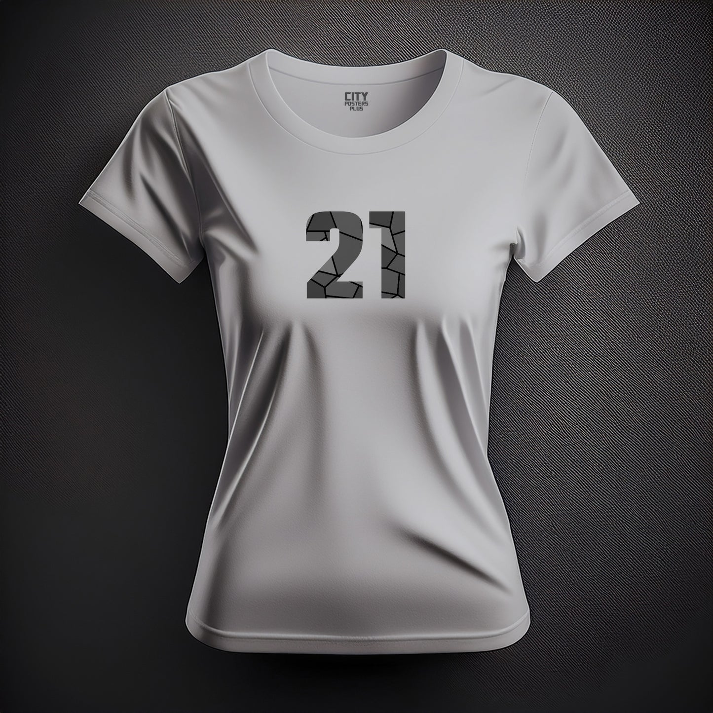 21 Number Women T-Shirt (Melange Grey)