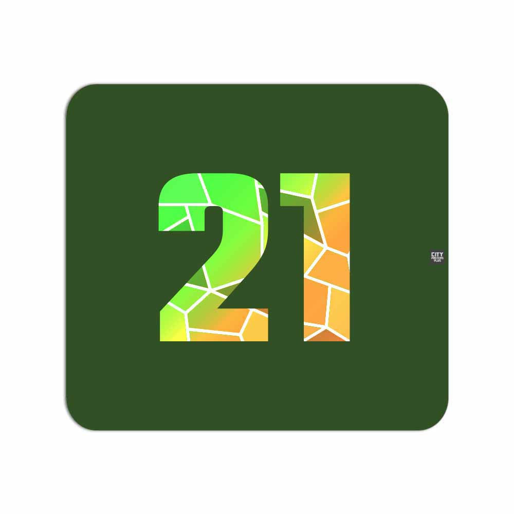 21 Number Mousepad (Olive Green)