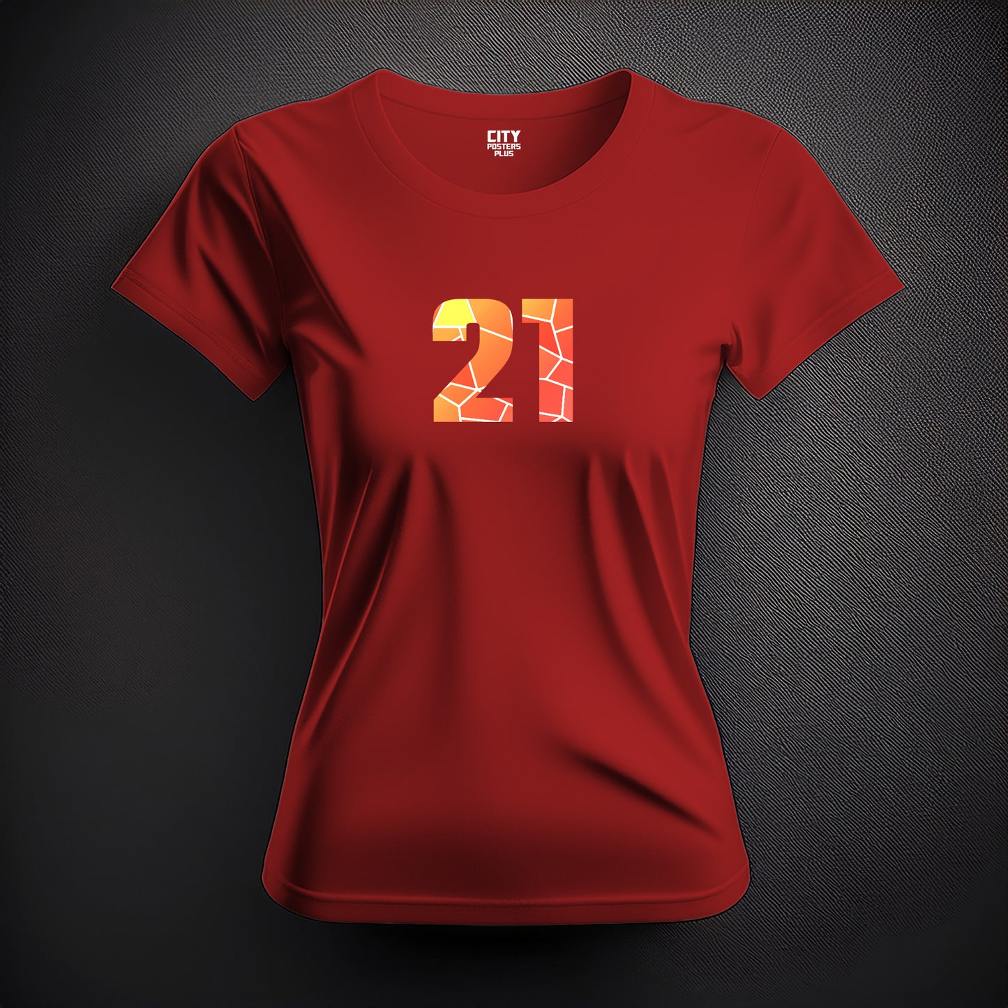 21 Number Women T-Shirt (Red)