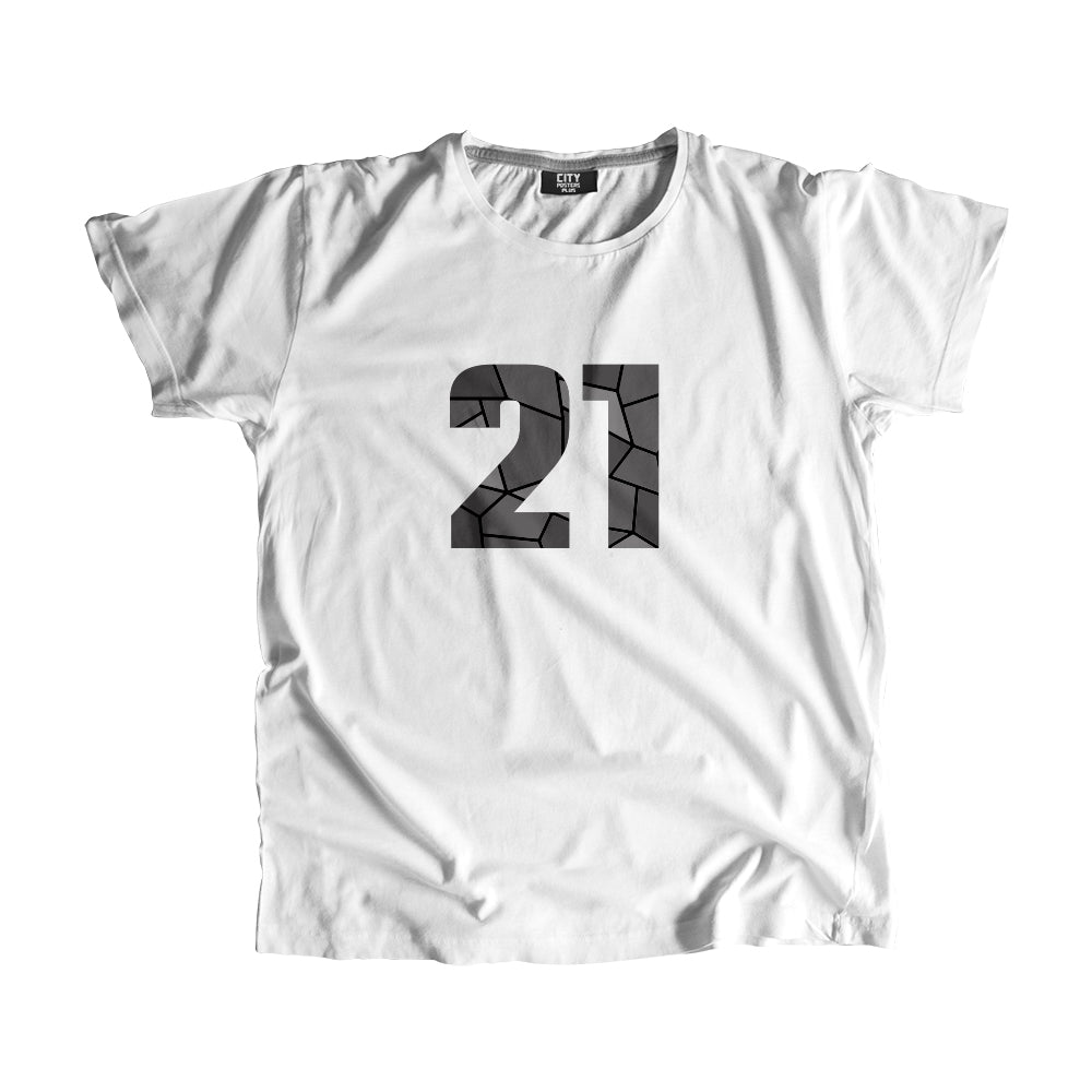 21 Number Men Unisex T-Shirt (White)| Classic Numeric Graphic Tee