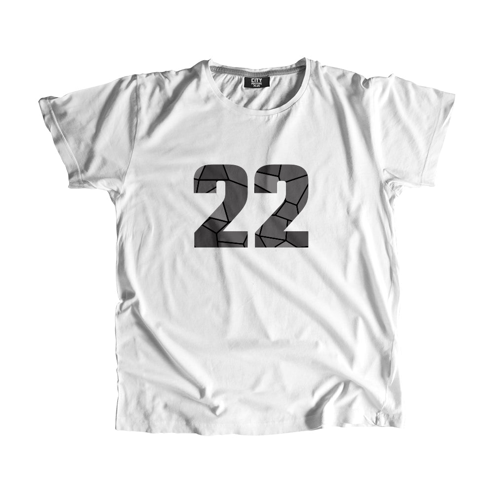 22 Number Men Unisex T-Shirt (White)| Classic Numeric Graphic Tee