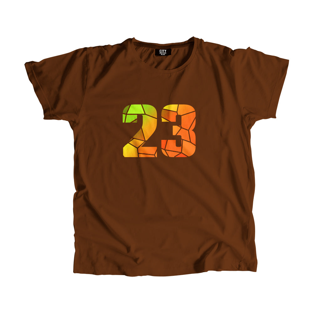 23 Number Men Unisex T-Shirt (Brown)| Classic Numeric Graphic Tee