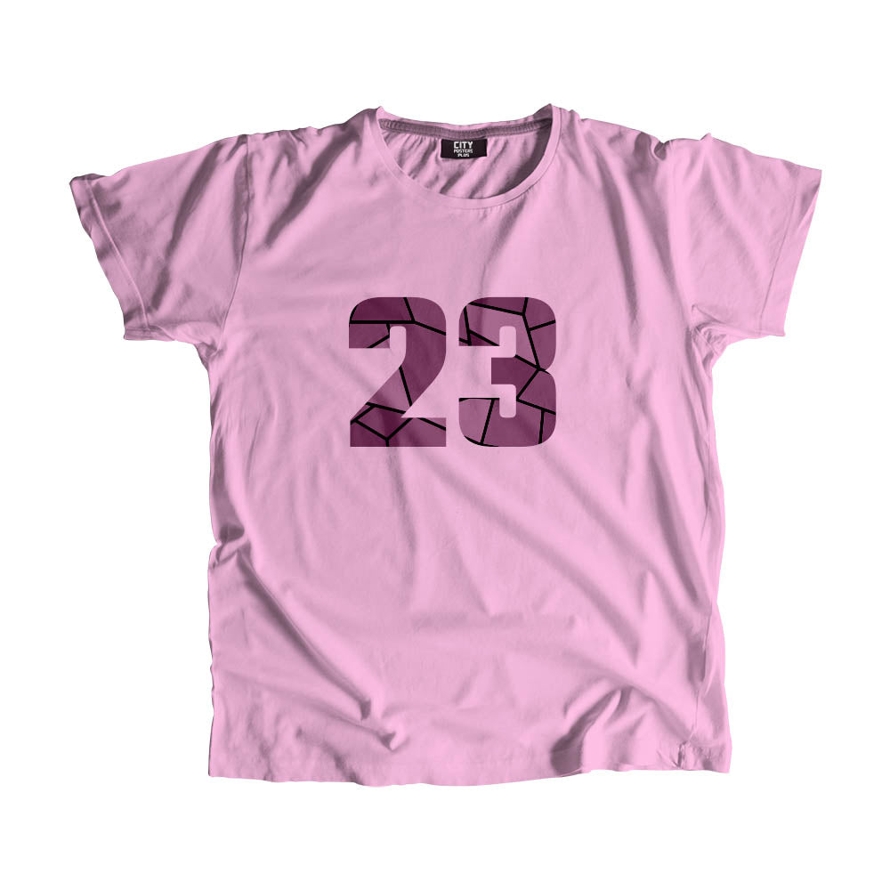 23 Number Men Unisex T-Shirt (Light Pink)| Classic Numeric Graphic Tee