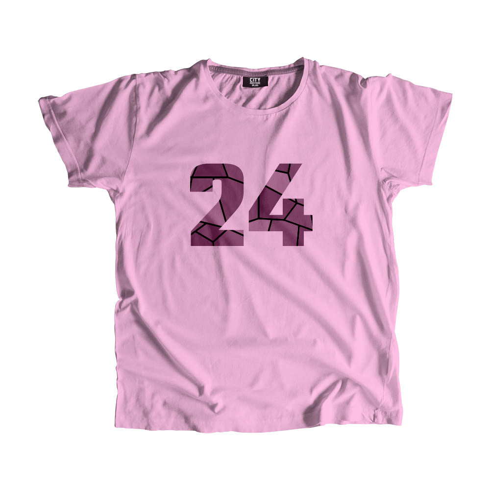 24 Number Men Unisex T-Shirt (Light Pink)| Classic Numeric Graphic Tee