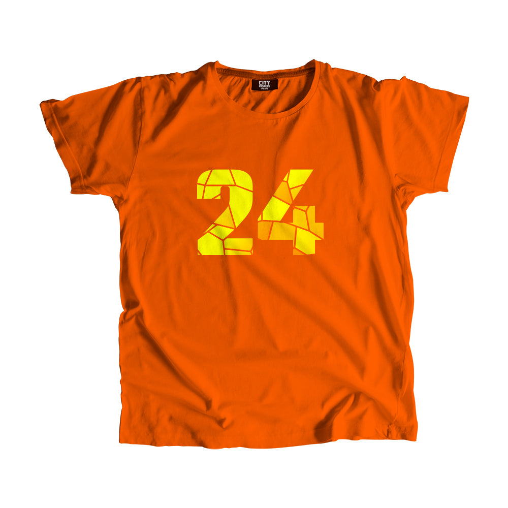 24 Number Men Unisex T-Shirt (Orange)| Classic Numeric Graphic Tee