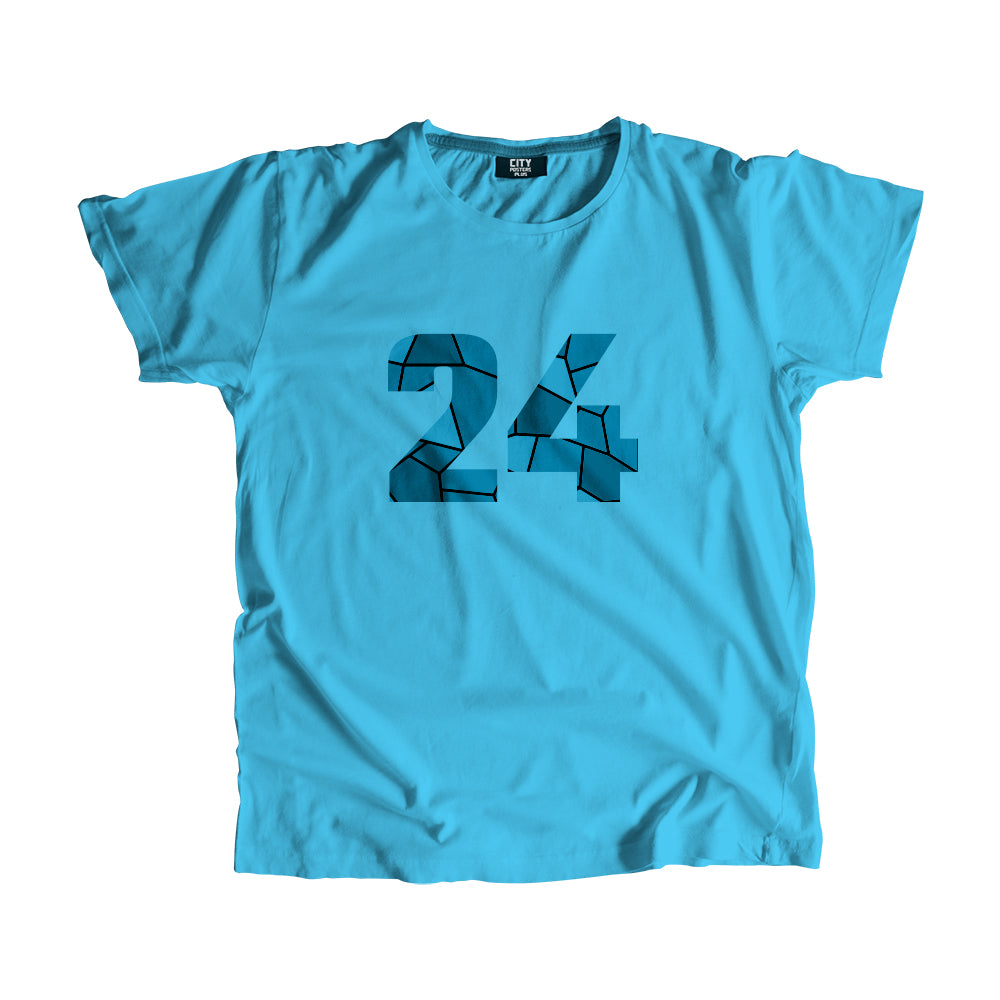 24 Number Men Unisex T-Shirt (Sky Blue)| Classic Numeric Graphic Tee
