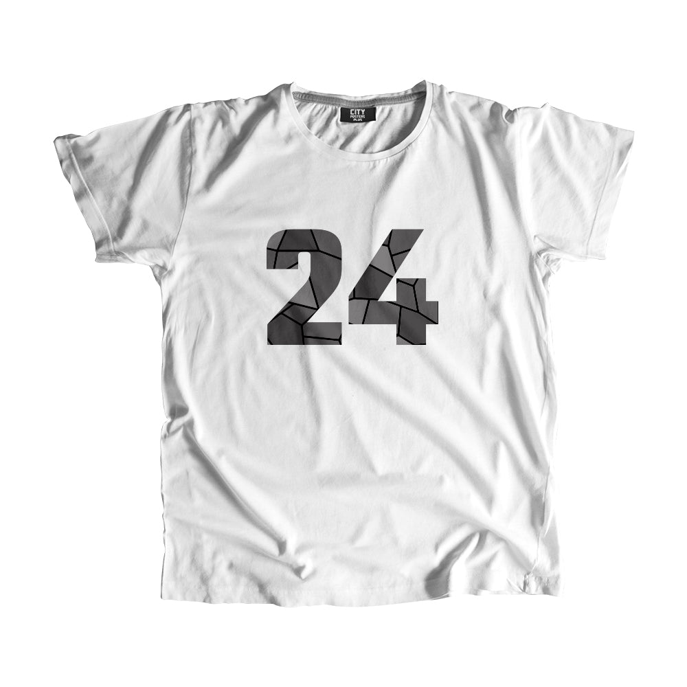 24 Number Men Unisex T-Shirt (White)| Classic Numeric Graphic Tee
