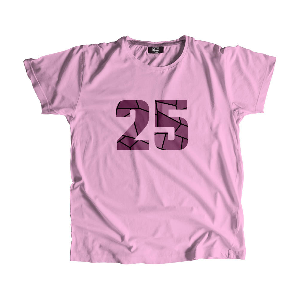 25 Number Men Unisex T-Shirt (Light Pink)| Classic Numeric Graphic Tee