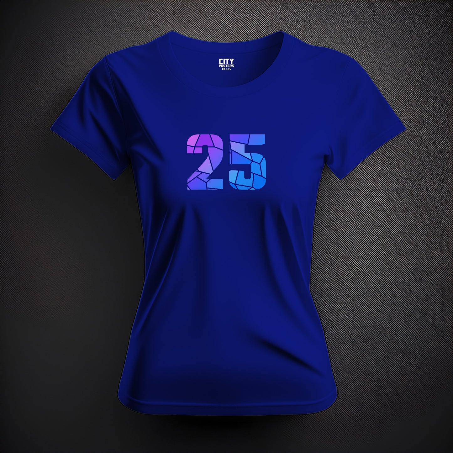 25 Number Women T-Shirt (Royal Blue) | Stylish Numeric Graphic Tee