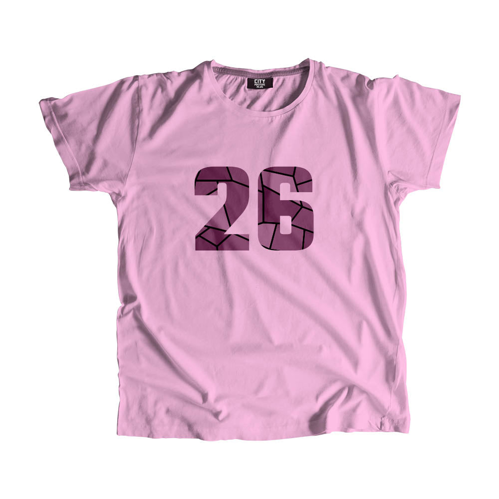 26 Number Men Unisex T-Shirt (Light Pink)| Classic Numeric Graphic Tee