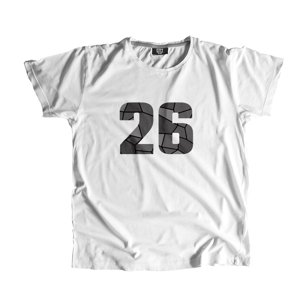 26 Number Men Unisex T-Shirt (White)| Classic Numeric Graphic Tee