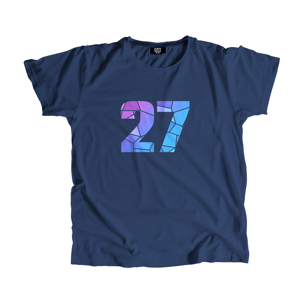 27 Number Men Unisex T-Shirt (Navy Blue)| Classic Numeric Graphic Tee
