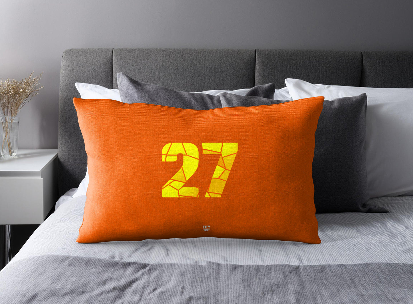 27 Number Square & Rectangle Pillow Cases | Modern Numeric Throw Pillow Covers | Print Deliver Plus by City Posters Plus
