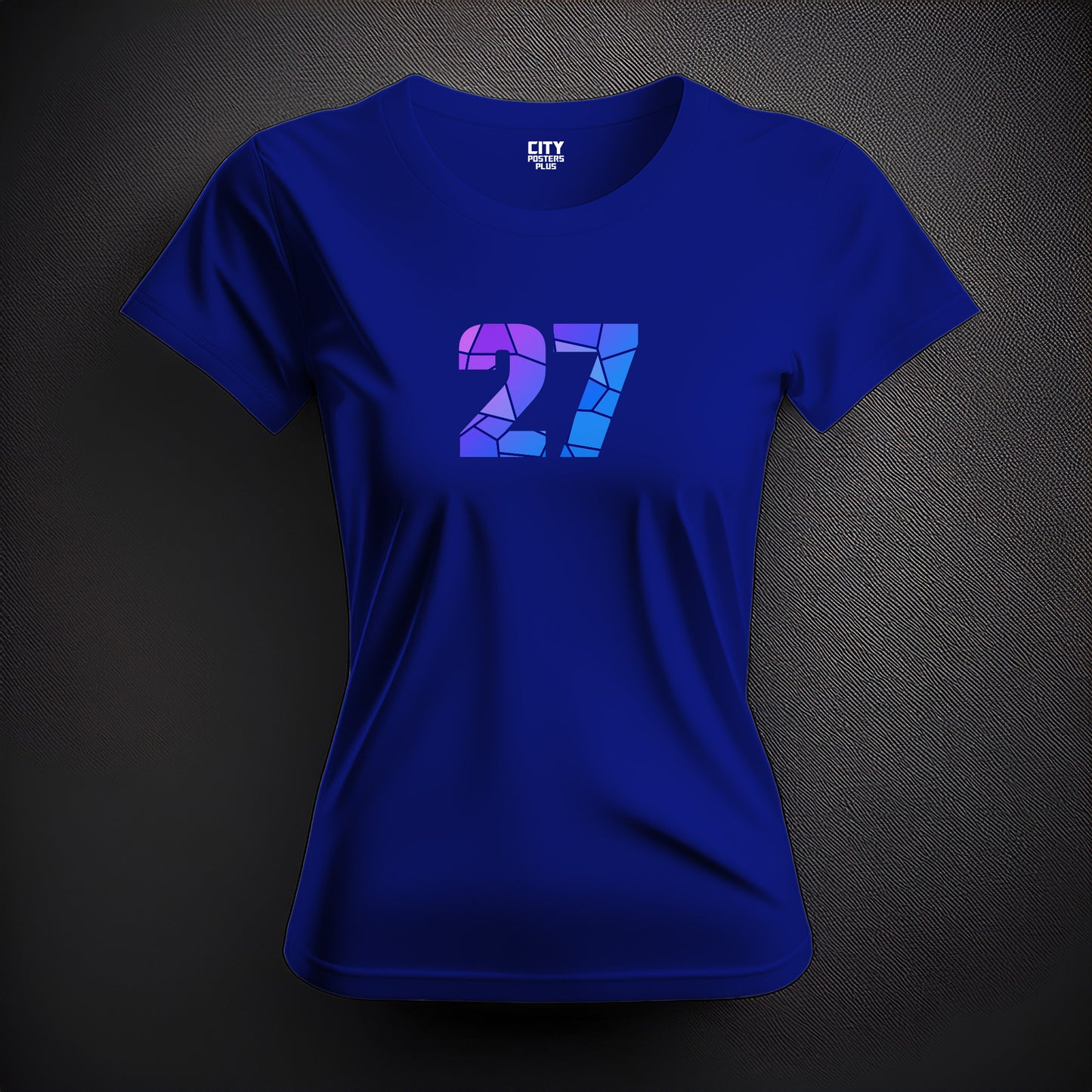 Number 27 Women T-Shirt (Royal Blue) | Stylish Numeric Graphic Tee