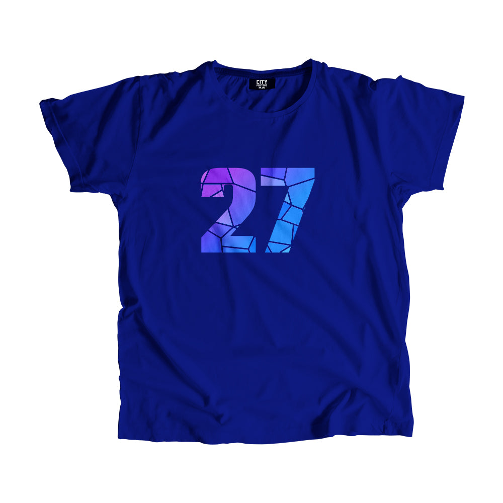 27 Number Men Unisex T-Shirt (Royal Blue)| Classic Numeric Graphic Tee