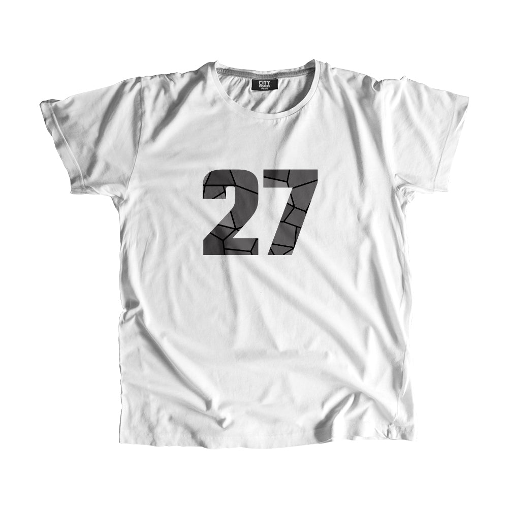27 Number Men Unisex T-Shirt (White)| Classic Numeric Graphic Tee