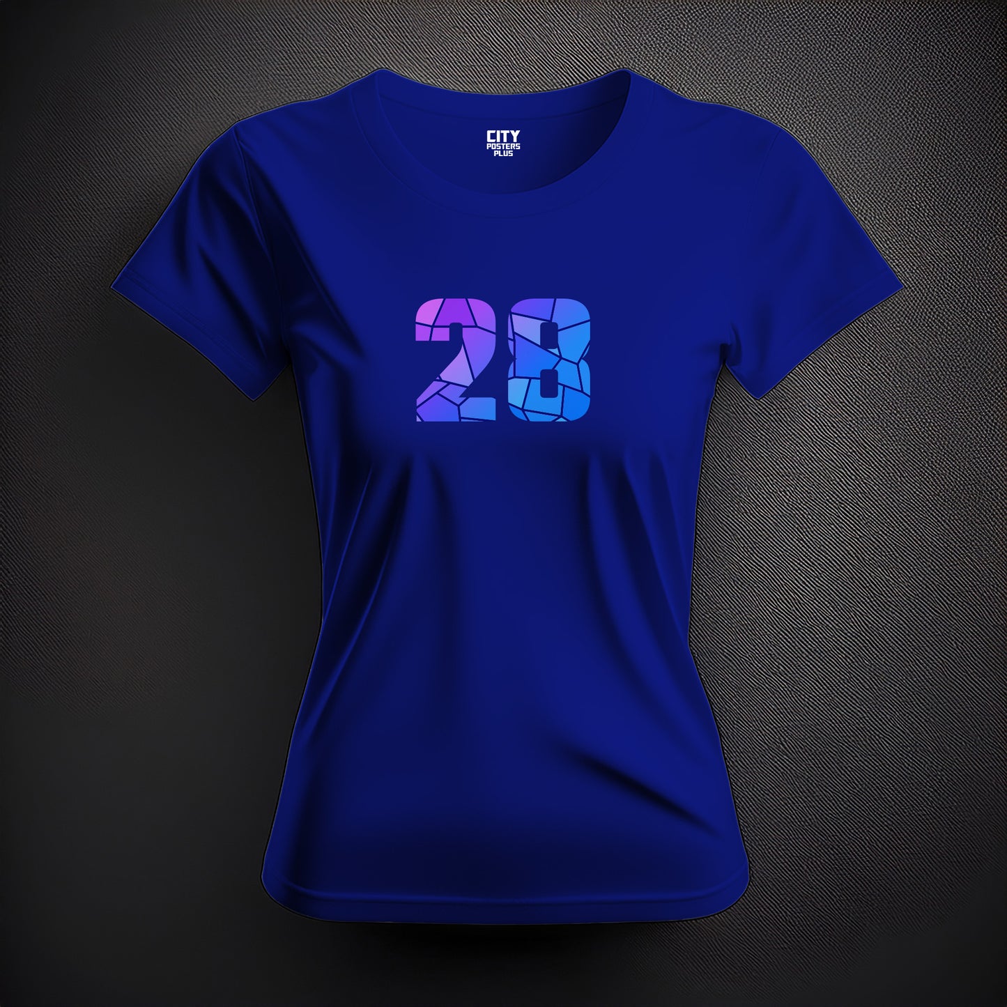 28 Number Women T-Shirt (Royal Blue) | Stylish Numeric Graphic Tee
