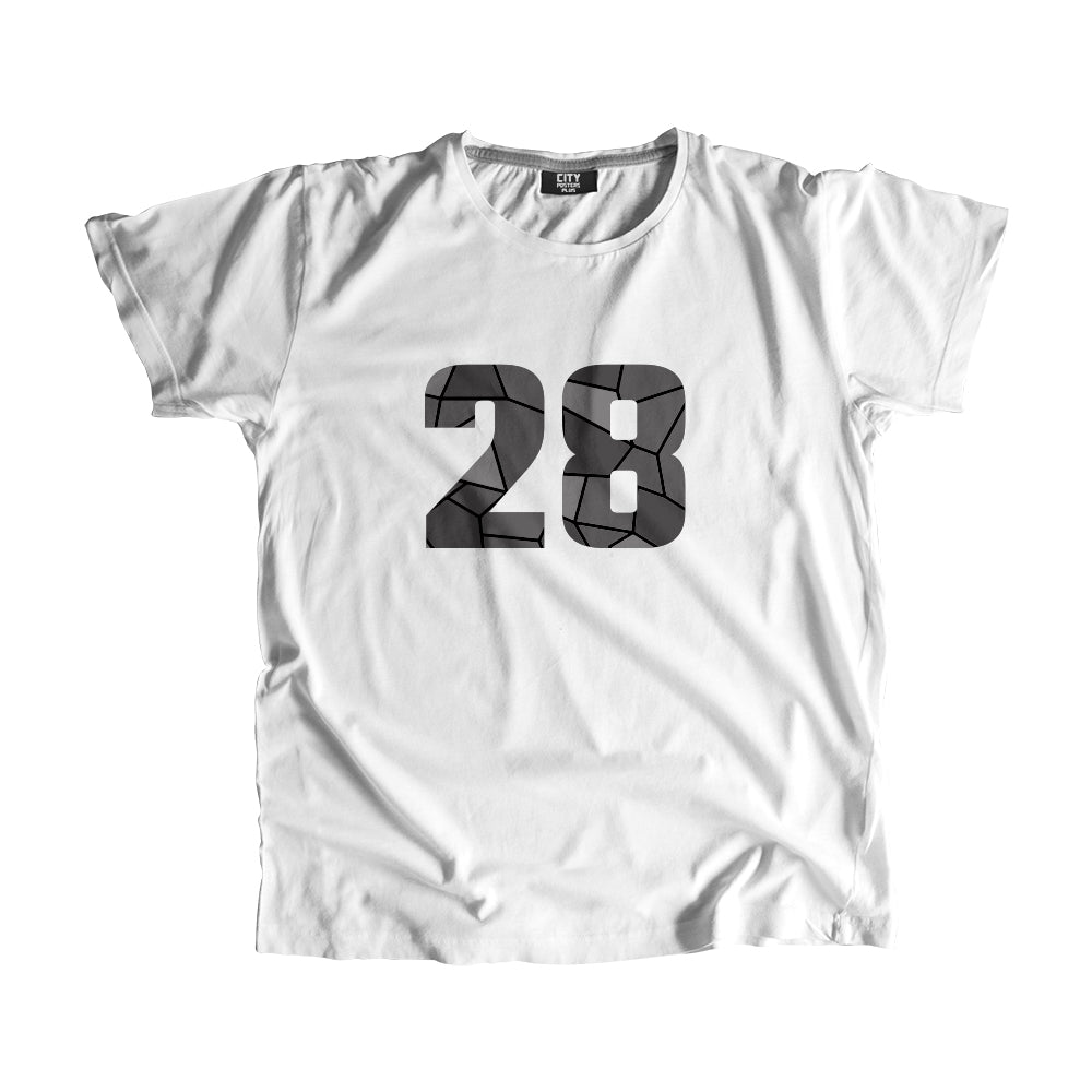 28 Number Men Unisex T-Shirt (White)| Classic Numeric Graphic Tee