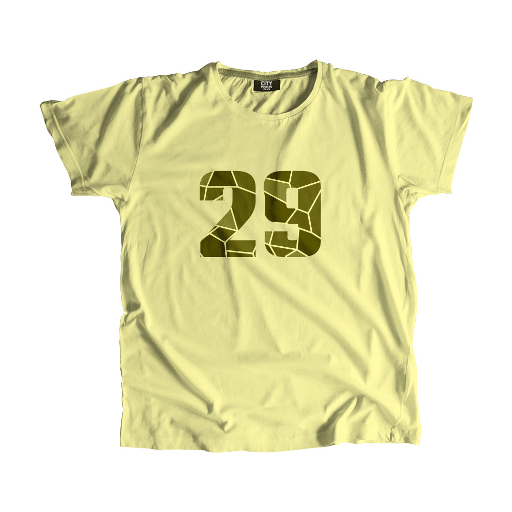 29 Number Men Unisex T-Shirt (Butter Yellow)| Classic Numeric Graphic Tee