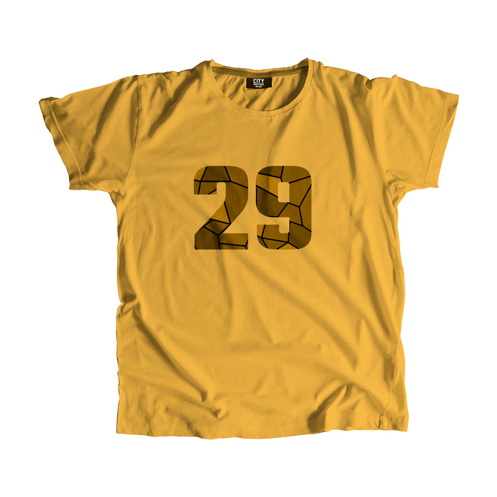 29 Number Men Unisex T-Shirt (Golden Yellow)| Classic Numeric Graphic Tee