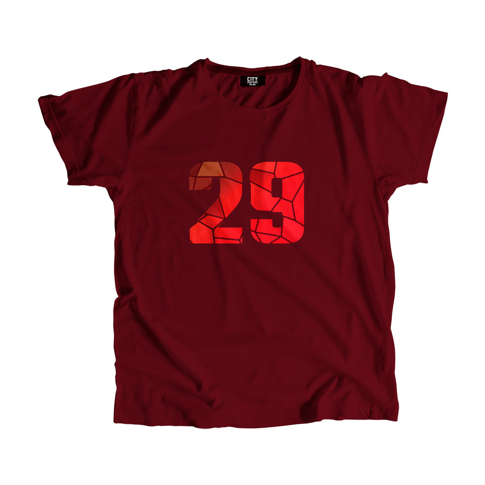 29 Number Men Unisex T-Shirt (Maroon)| Classic Numeric Graphic Tee