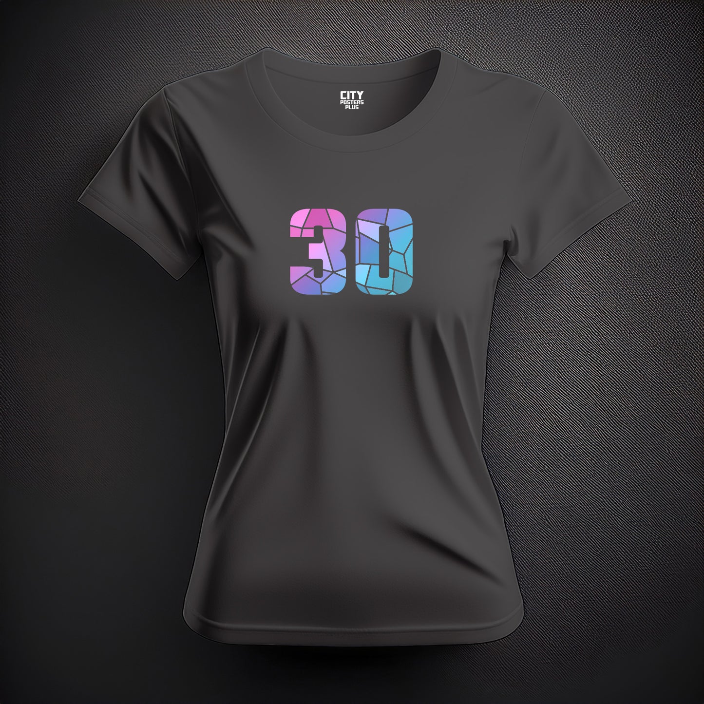Number 30 Women T-Shirt (Charcoal Grey) | Stylish Numeric Graphic Tee