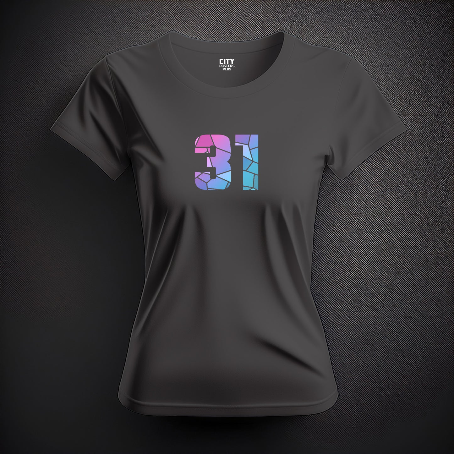 Number 31 Women T-Shirt (Charcoal Grey) | Stylish Numeric Graphic Tee