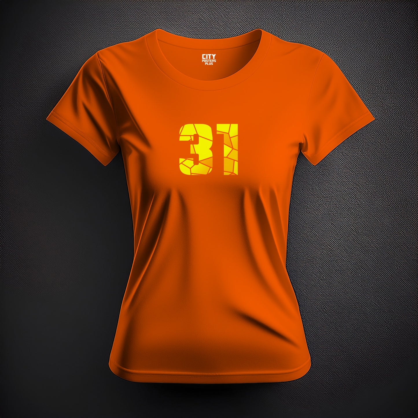 Number 31 Women T-Shirt (Orange) | Stylish Numeric Graphic Tee