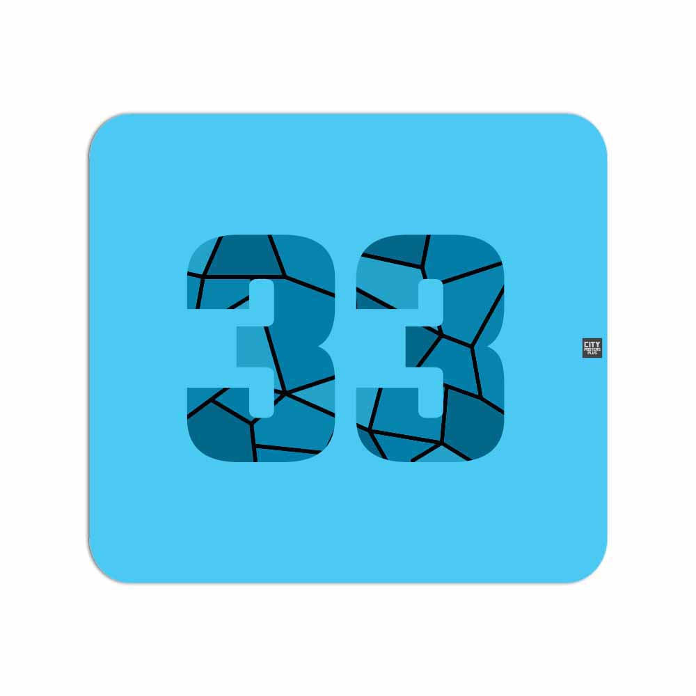 33 Number Mousepad (Sky Blue)