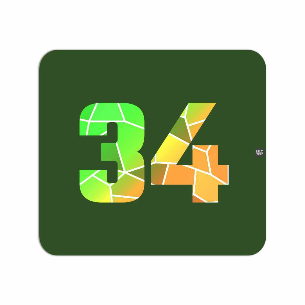 34 Number Mousepad (Olive Green)