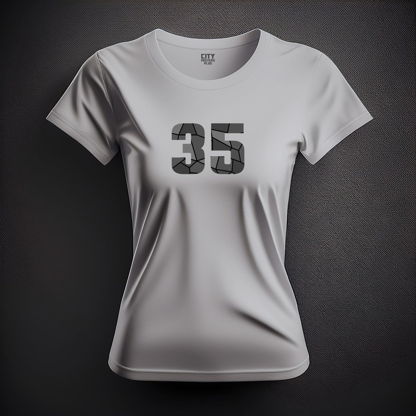 Number 35 Women T-Shirt (Melange Grey) | Stylish Numeric Graphic Tee