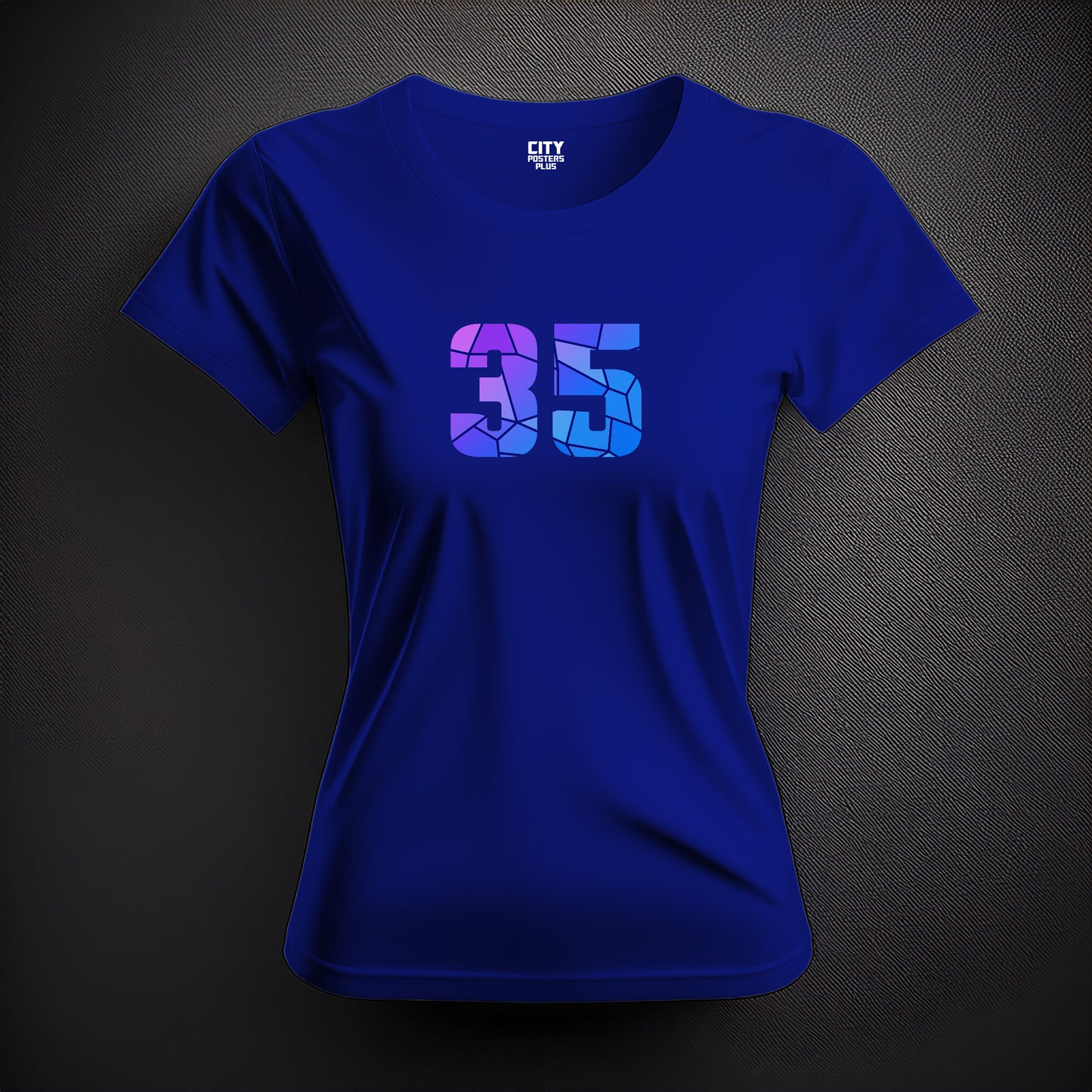 Number 35 Women T-Shirt (Royal Blue) | Stylish Numeric Graphic Tee