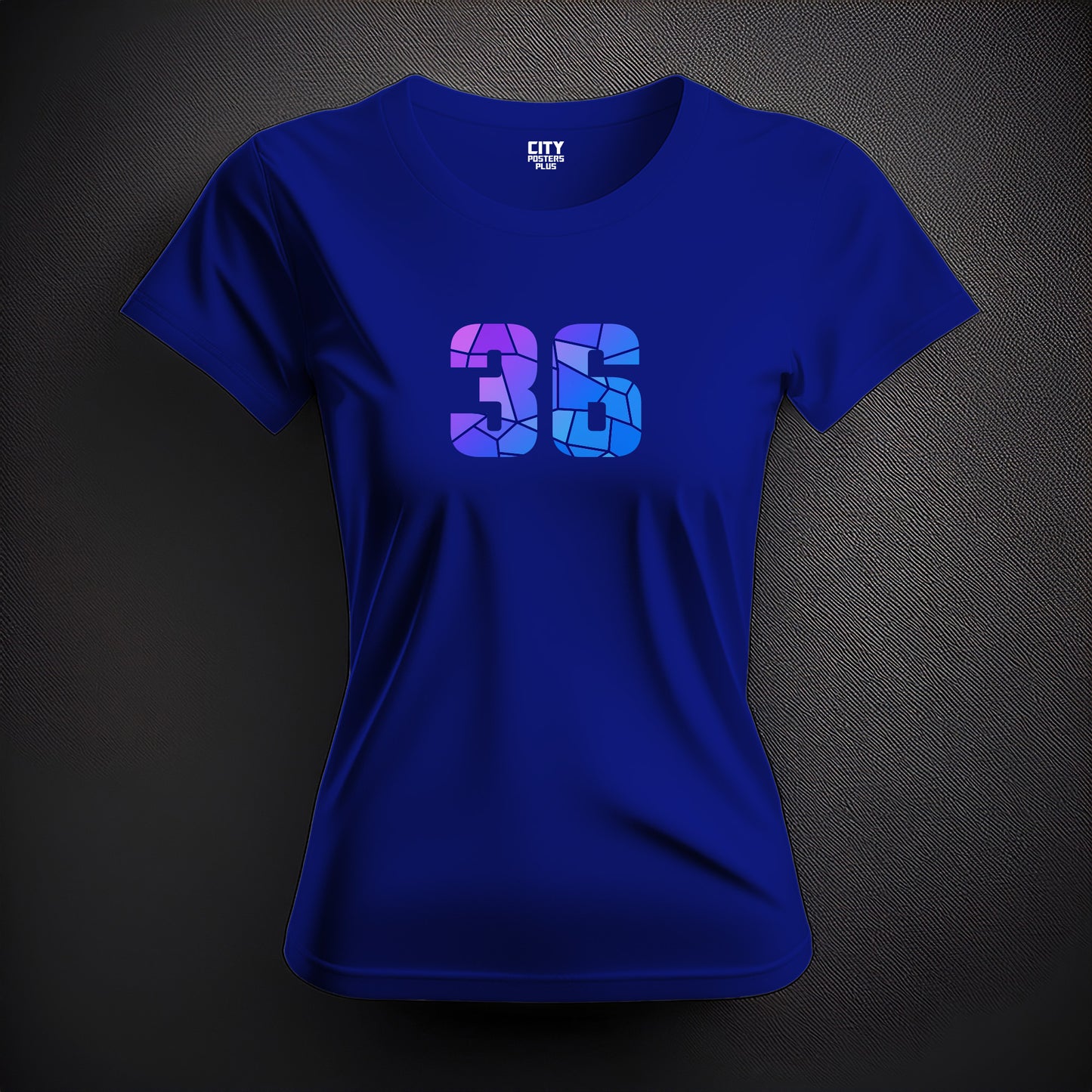 36 Number Women T-Shirt (Royal Blue) | Stylish Numeric Graphic Tee