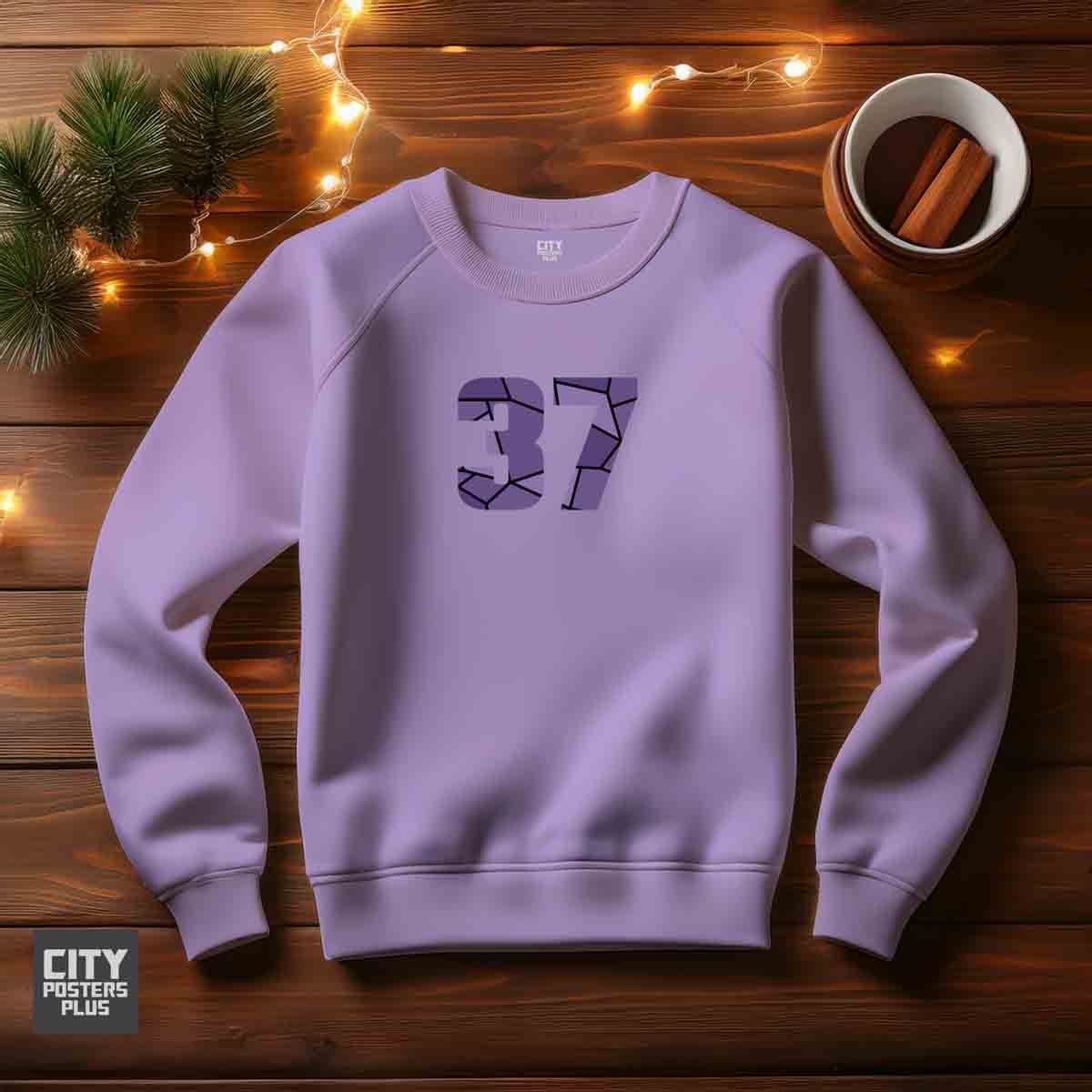 37 Number Unisex Sweatshirt (Iris Lavender) Premium Graphic Crewneck