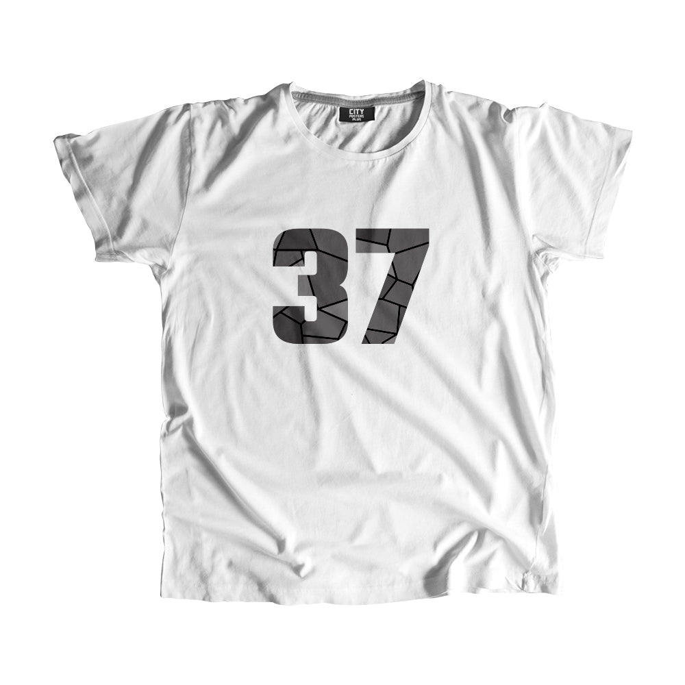 37 Number Men Unisex T-Shirt (White)| Classic Numeric Graphic Tee