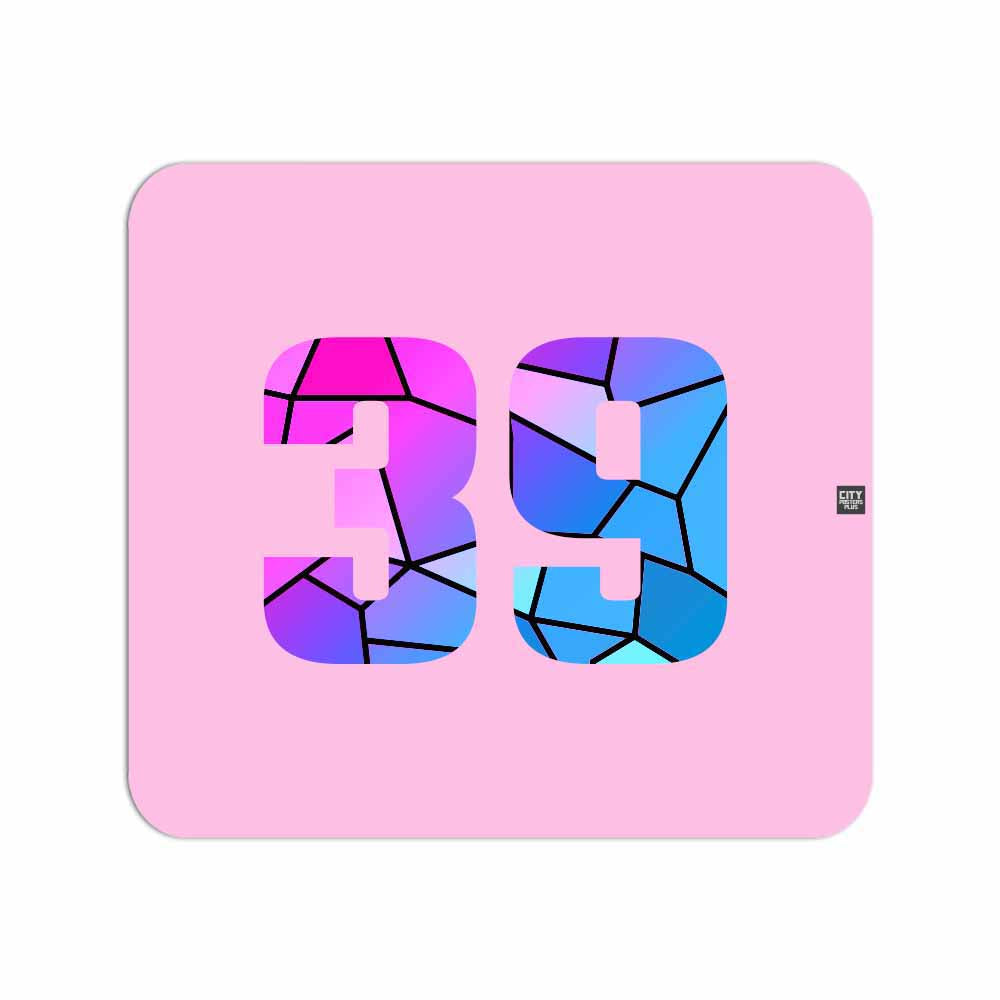 39 Number Mousepad (Light Pink)