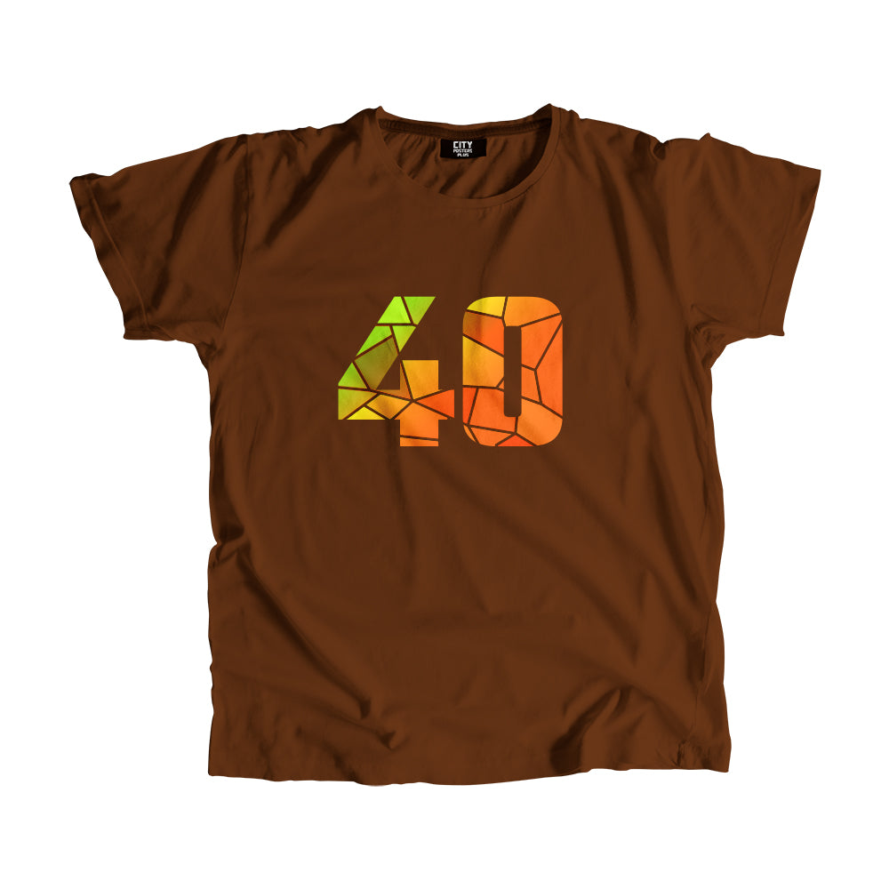 40 Number Men Unisex T-Shirt (Brown)| Classic Numeric Graphic Tee