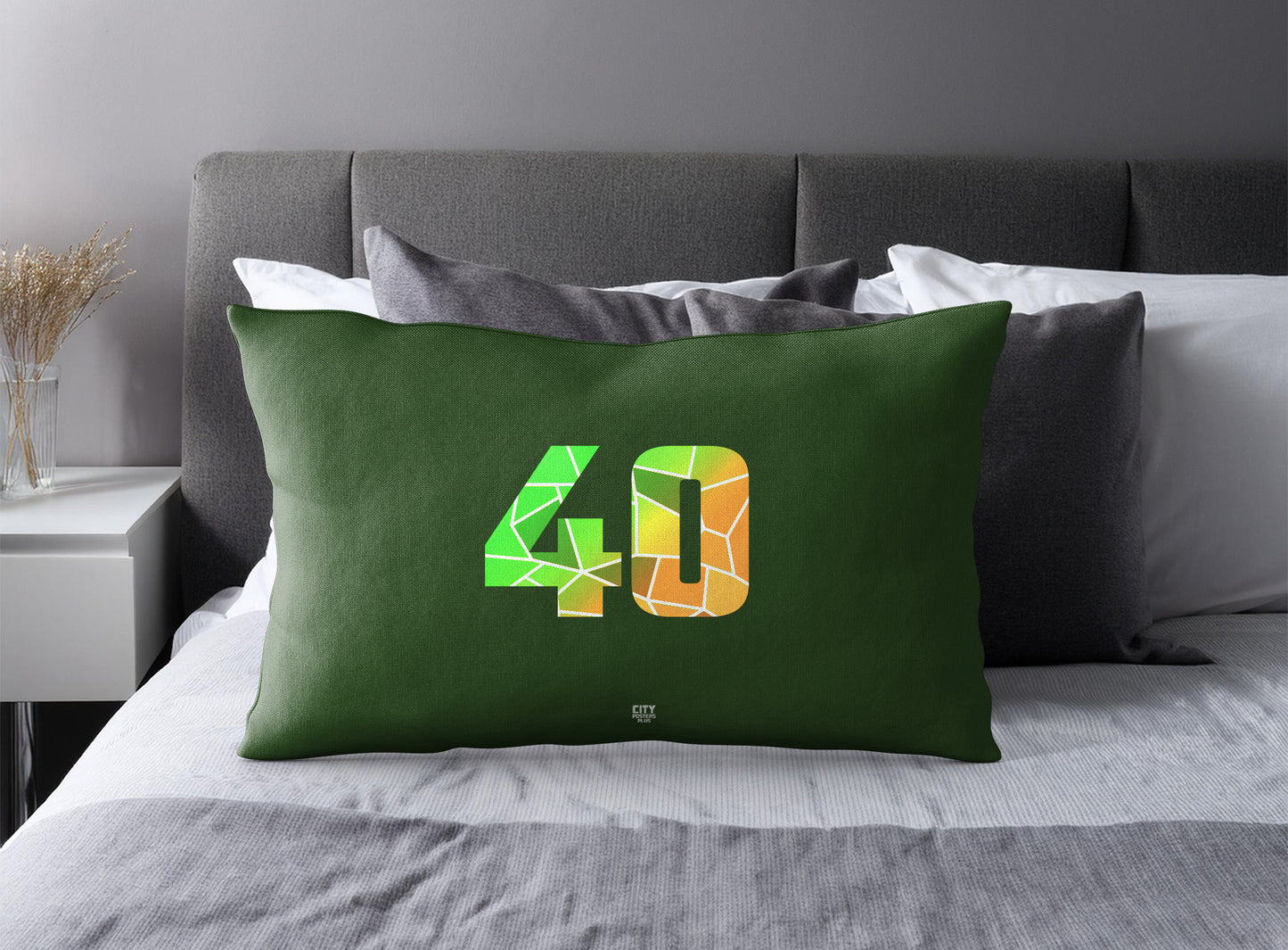 40 Number Square & Rectangle Pillow Cases | Modern Numeric Throw Pillow Covers | Print Deliver Plus by City Posters Plus