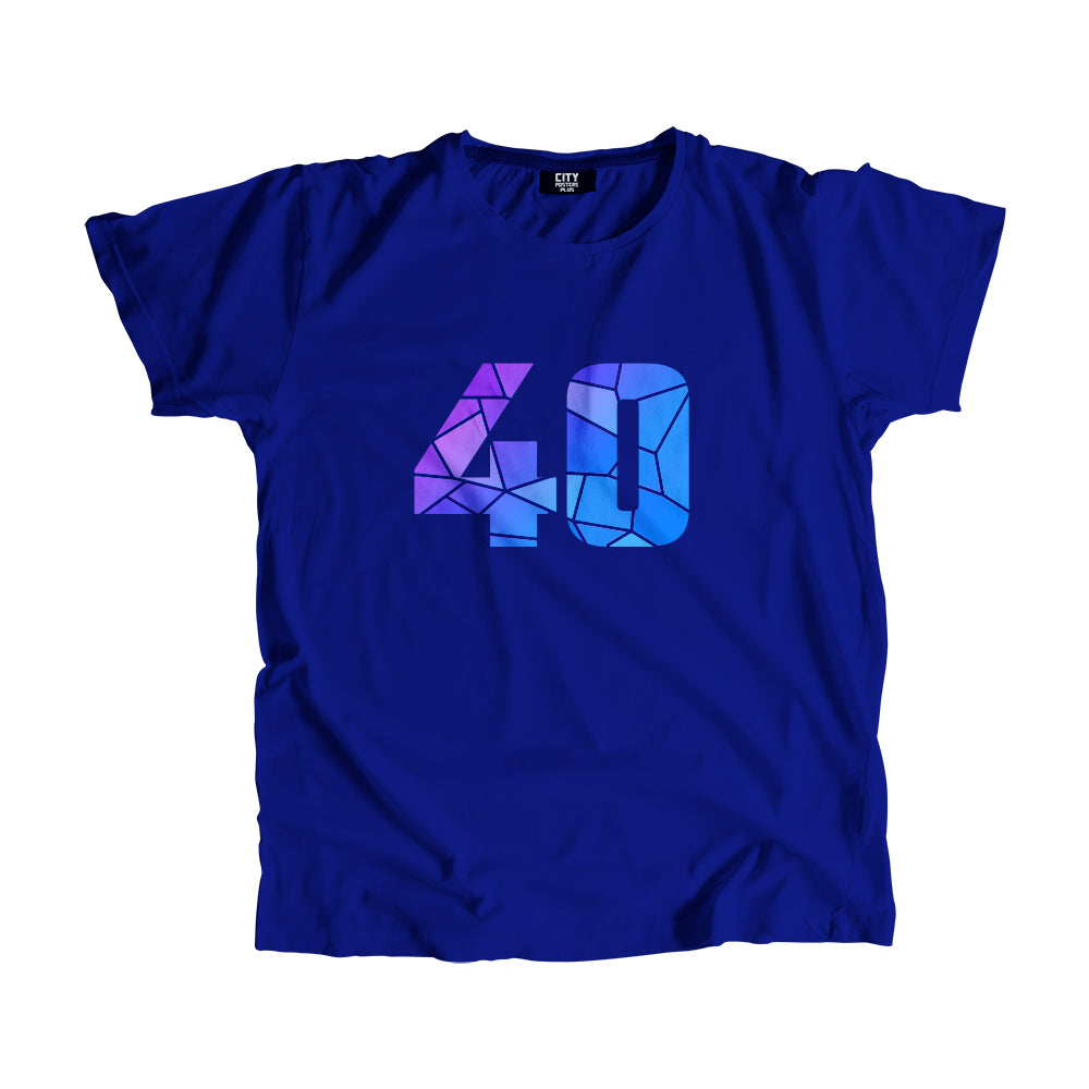 40 Number Men Unisex T-Shirt (Royal Blue)| Classic Numeric Graphic Tee