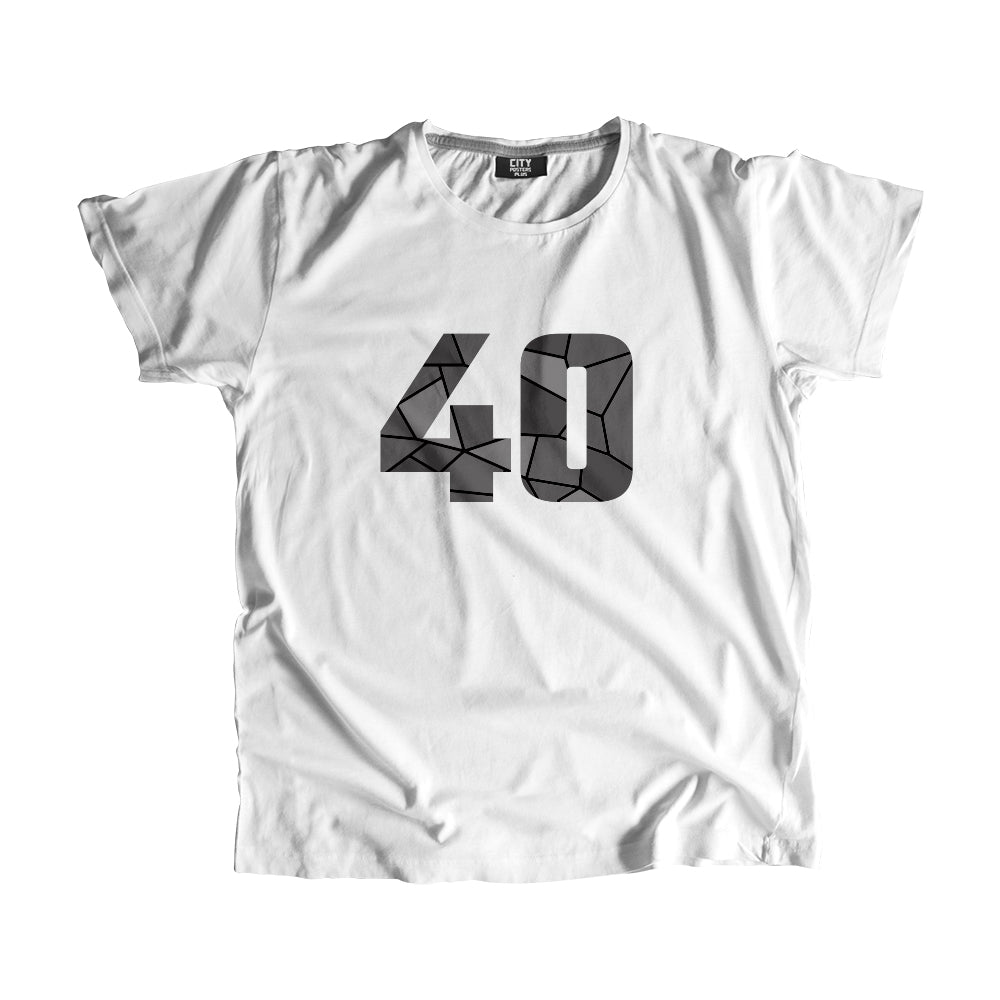 40 Number Men Unisex T-Shirt (White)| Classic Numeric Graphic Tee