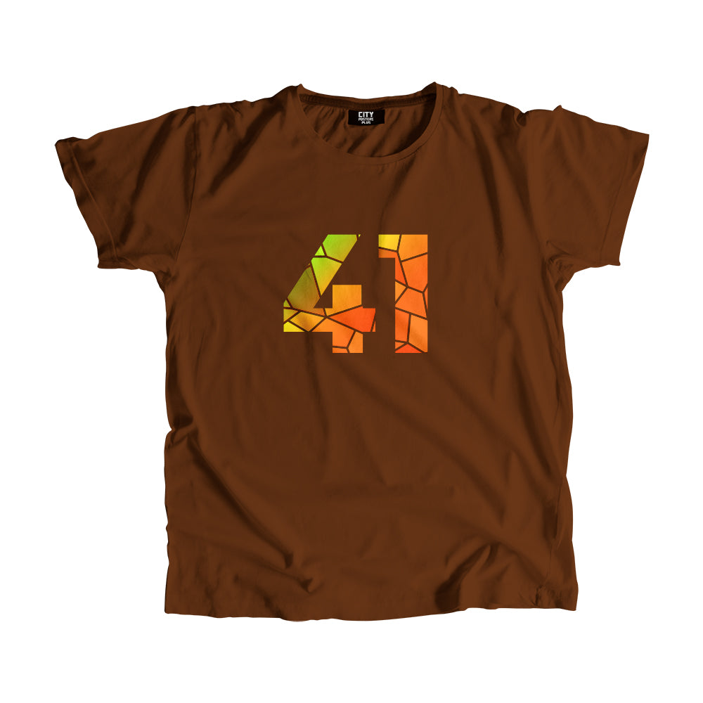 41 Number Men Unisex T-Shirt (Brown)| Classic Numeric Graphic Tee